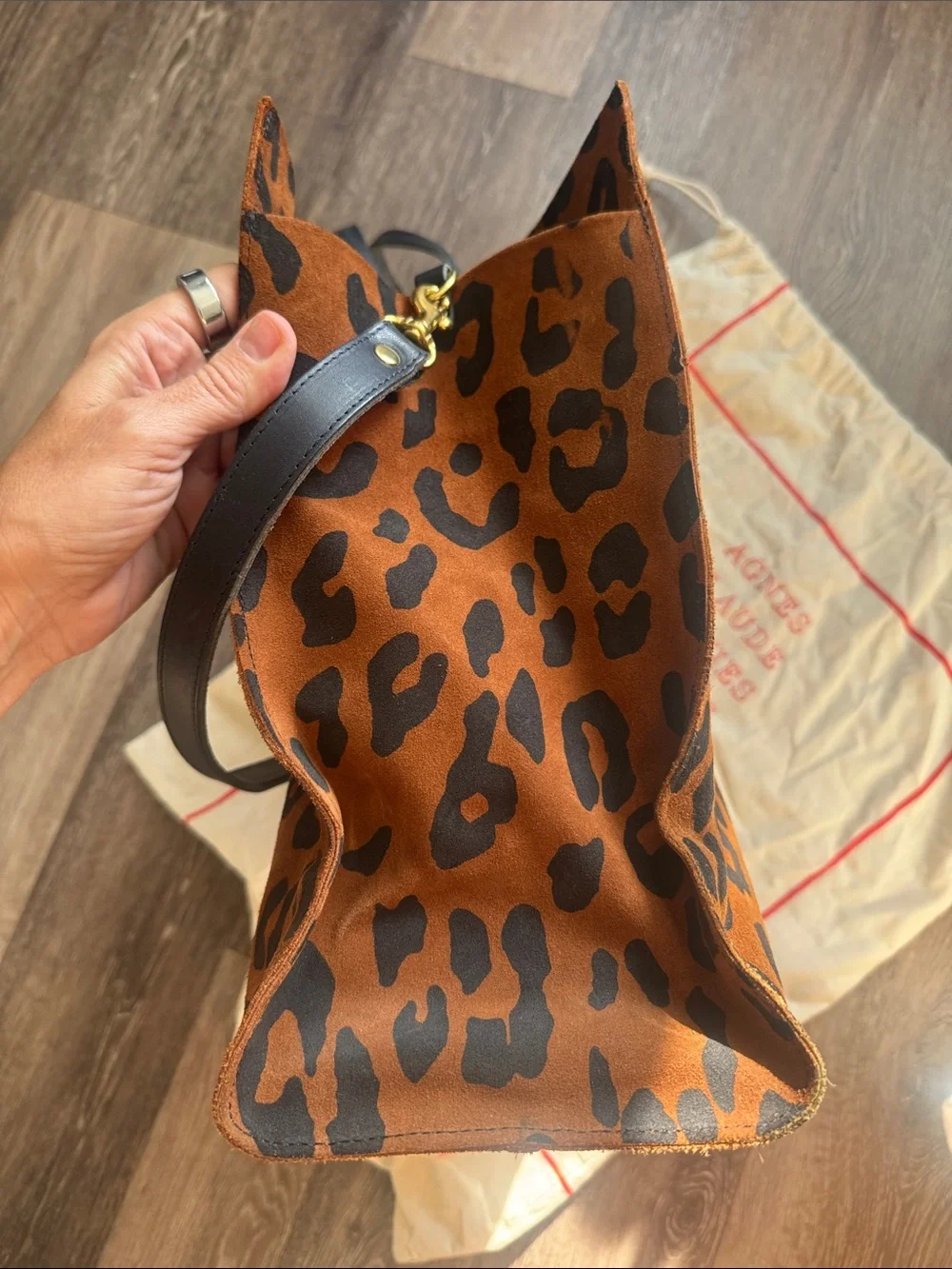 Clare V Leopard Simple Tote in Brown and Black- New without Tags